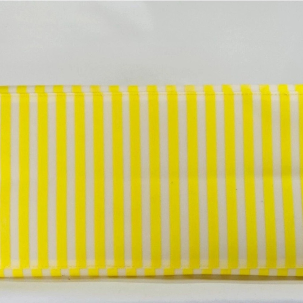 Drunk elephant yellow neon & white striped shopping/beach/ tote bag+coinbag NIP - Picture 7 of 10